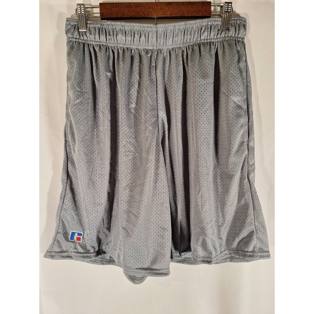 Russell Athletic Mens Mesh Shorts Steel Grey 651AFM Athletic Pockets XL NWT